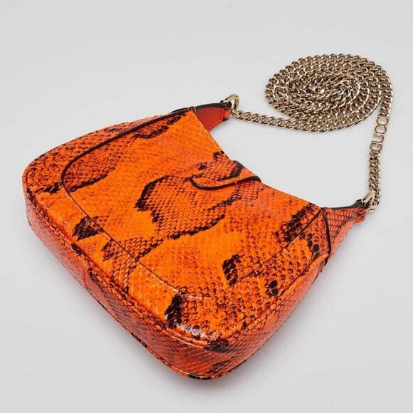 Gucci Orange/Black Python Jackie Notte Mini Chain Bag - Picture 3 of 12
